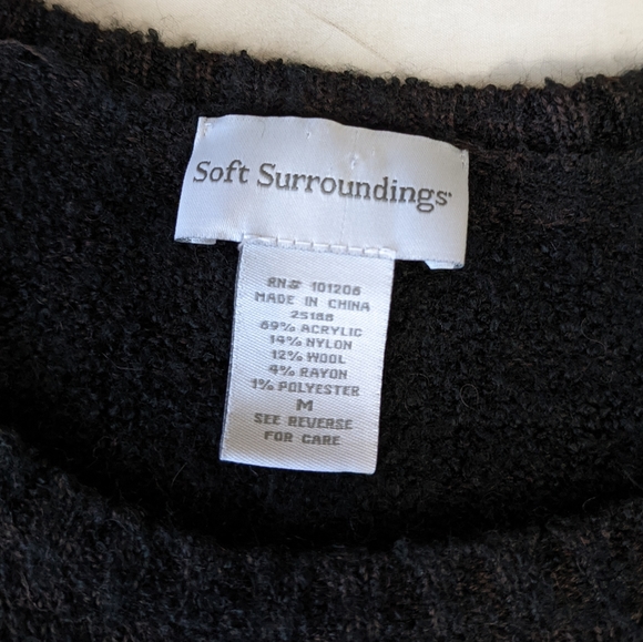 Soft Surroundings Wool Blend Criss Cross Hemline Sweater Top Medium - Picture 9 of 9